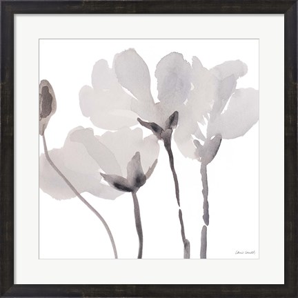 Framed Gray Tonal Magnolias II Print