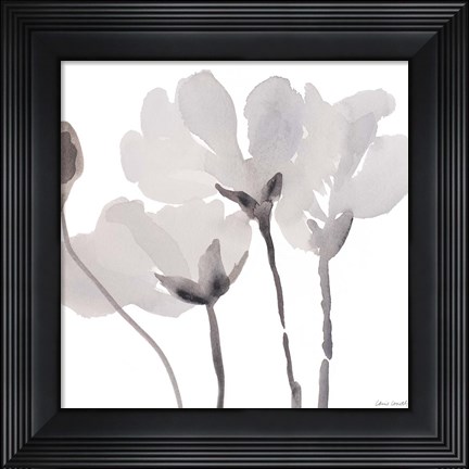 Framed Gray Tonal Magnolias II Print