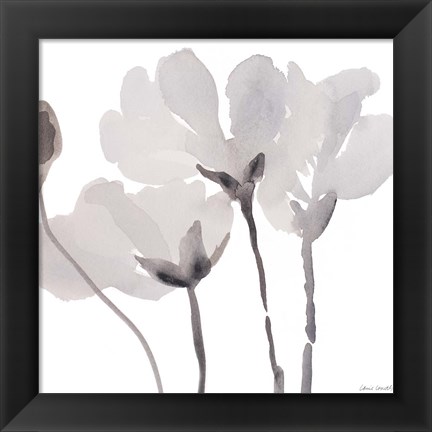 Framed Gray Tonal Magnolias II Print