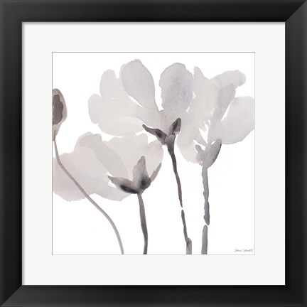 Framed Gray Tonal Magnolias II Print