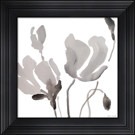 Framed Gray Tonal Magnolias III Print
