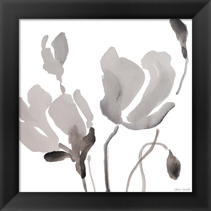 Framed Gray Tonal Magnolias III Print