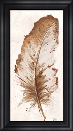 Framed Brown Watercolor Feather II Print