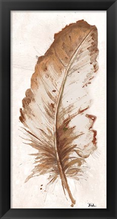 Framed Brown Watercolor Feather II Print