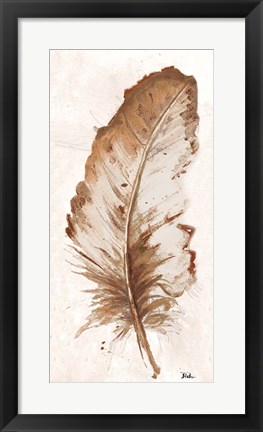 Framed Brown Watercolor Feather II Print