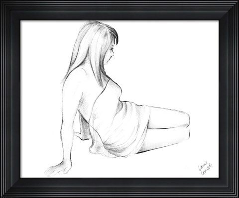 Framed Waking Woman On White I Print