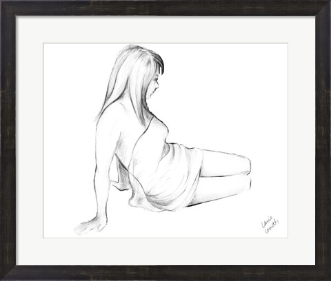 Framed Waking Woman On White I Print