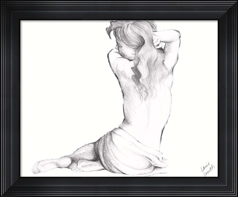 Framed Waking Woman On White II Print