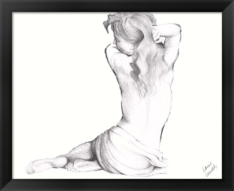 Framed Waking Woman On White II Print