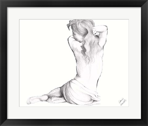 Framed Waking Woman On White II Print