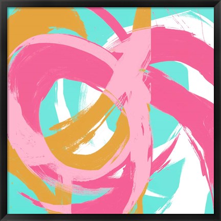 Framed Pink Circular Strokes II Print