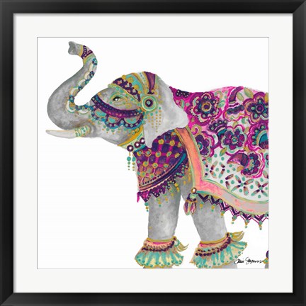 Framed Boho Elephant Square Print