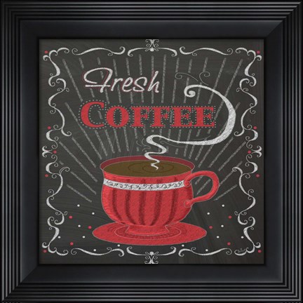 Framed Coffee Chalk Square I Print