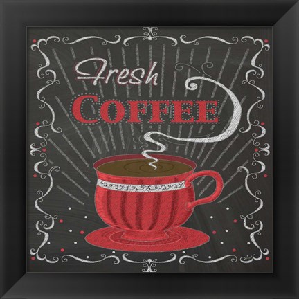 Framed Coffee Chalk Square I Print