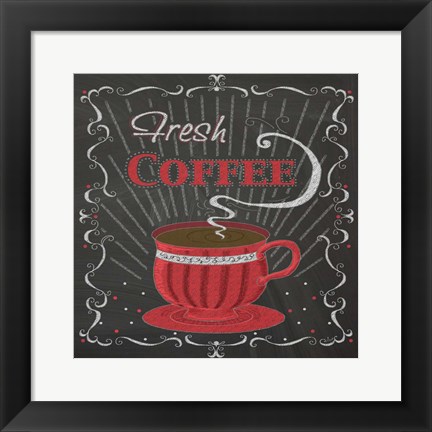 Framed Coffee Chalk Square I Print