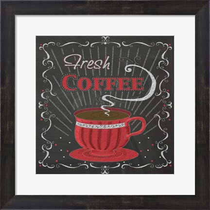 Framed Coffee Chalk Square I Print