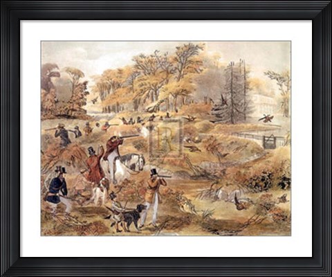 Framed Battue Shooting Print