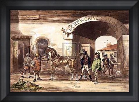 Framed Robert richard Scanland - Horse Dealing I 24x20 Print Print
