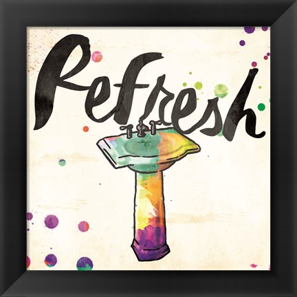 Framed Refresh Colorful Sink Print