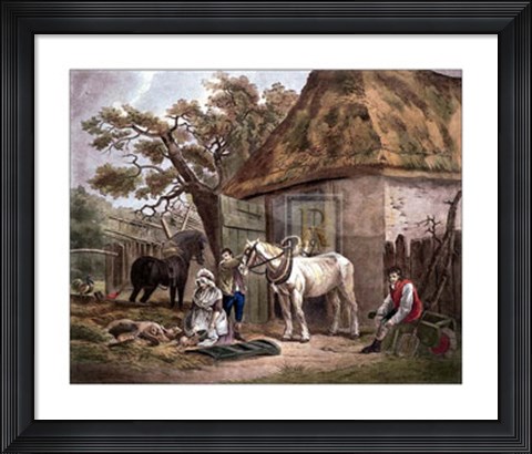 Framed Feeding the Pigs Print