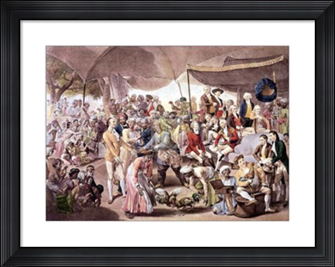 Framed Colonel Mordaunts's Cock Match Print