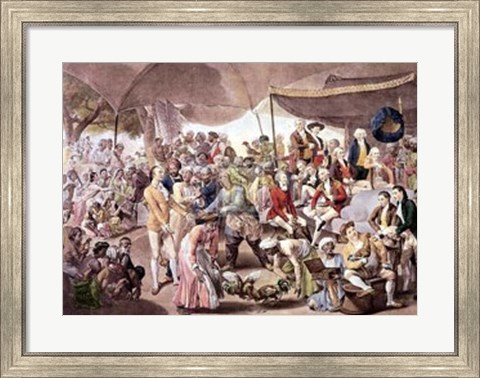 Framed Colonel Mordaunts&#39;s Cock Match Print