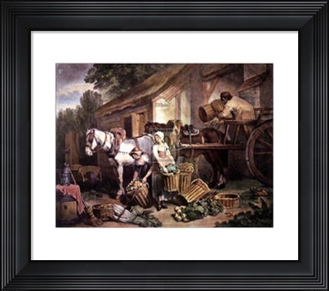 Framed Preparing for Market Print