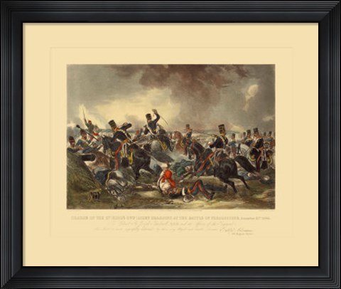 Framed Charge of the 3Rd Light Dragoons Print