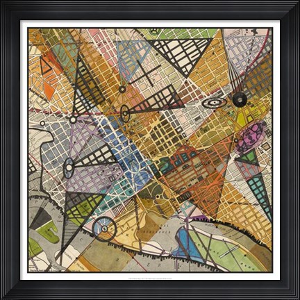 Framed Modern Map of D.C. Print