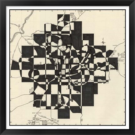 Framed Modern Map of Atlanta Print