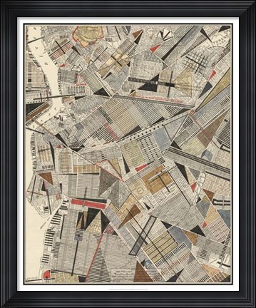 Framed Modern Map of Brooklyn Print