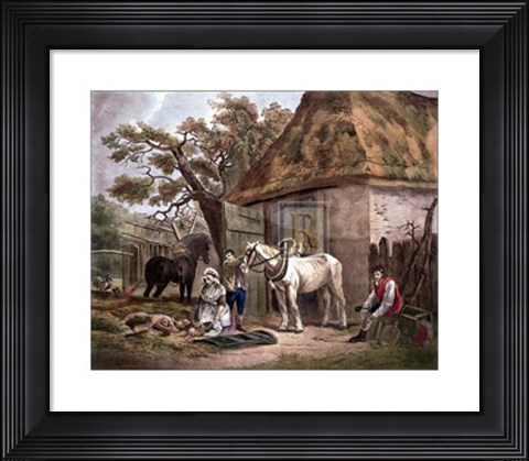 Framed Feeding the Pigs Print