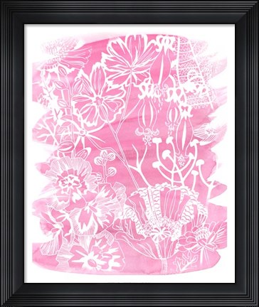 Framed Fuchsia Bouquet I Print
