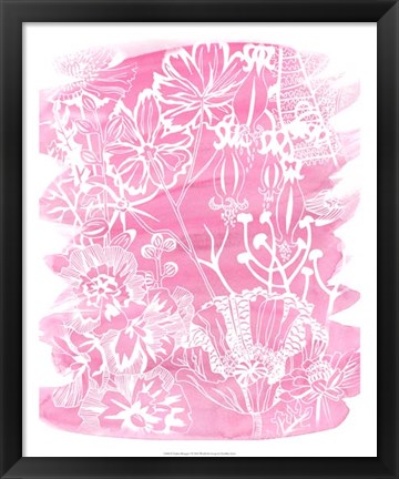 Framed Fuchsia Bouquet I Print