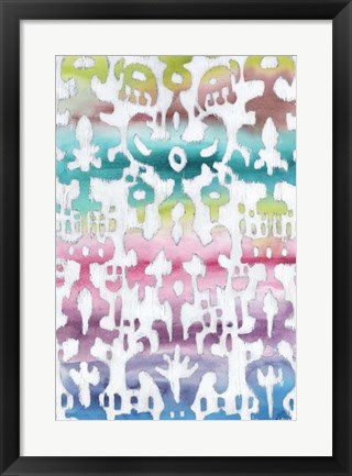 Framed Watercolor Ikat II Print