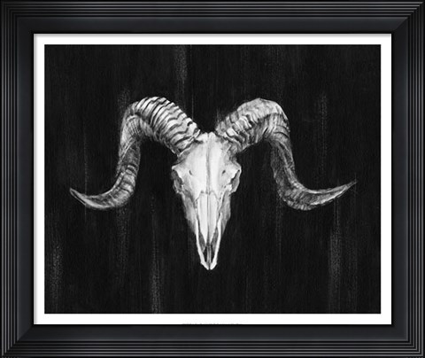 Framed Rustic Ram Mount I Print