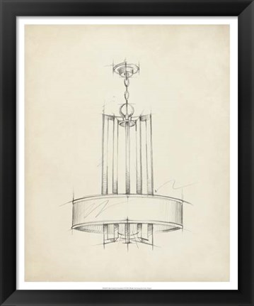 Framed Mid Century Chandelier I Print