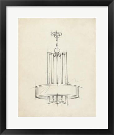 Framed Mid Century Chandelier I Print