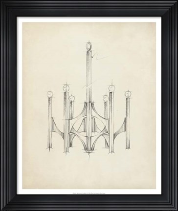 Framed Mid Century Chandelier II Print