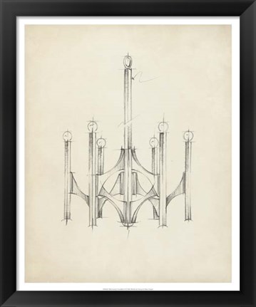 Framed Mid Century Chandelier II Print