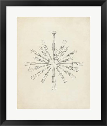 Framed Mid Century Chandelier III Print