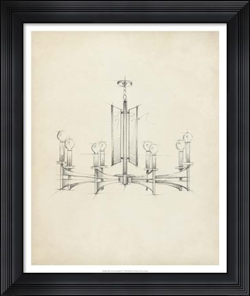 Framed Mid Century Chandelier IV Print