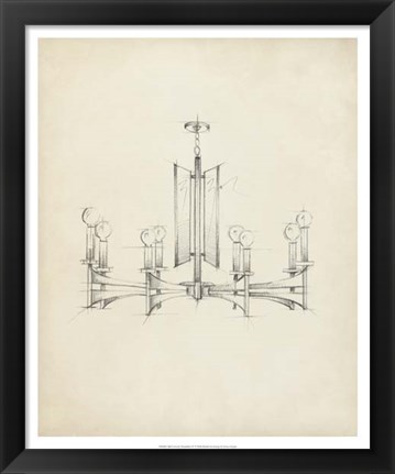 Framed Mid Century Chandelier IV Print