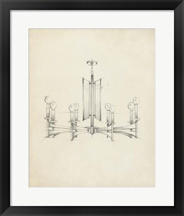 Framed Mid Century Chandelier IV Print