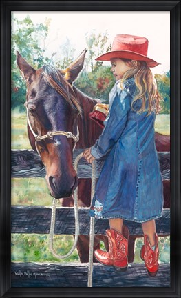 Framed Getting the Brush Off Print