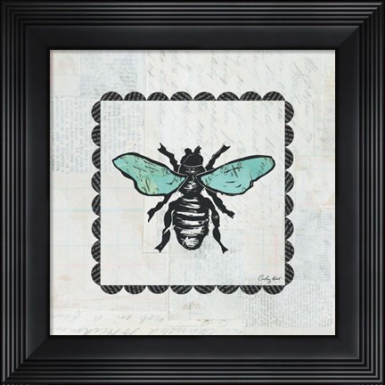 Framed Bee Stamp Print