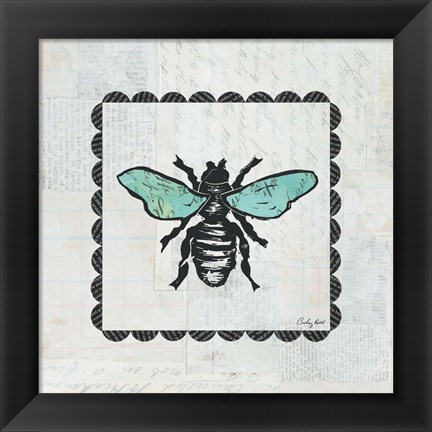 Framed Bee Stamp Print