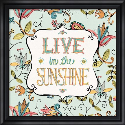 Framed Peace and Paisley I Print