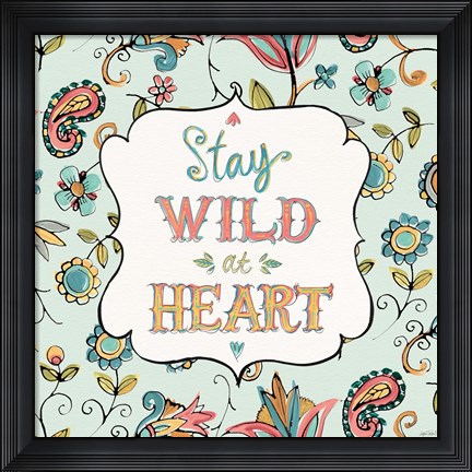 Framed Peace and Paisley II Print