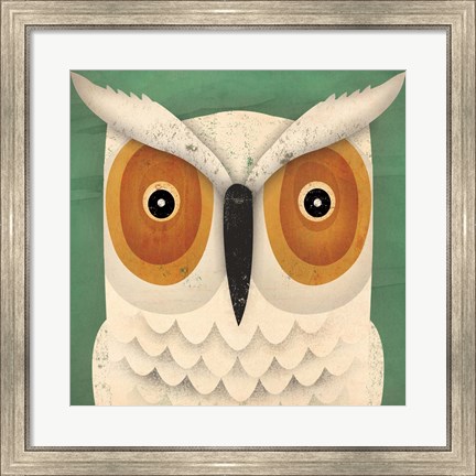Framed White Owl Print